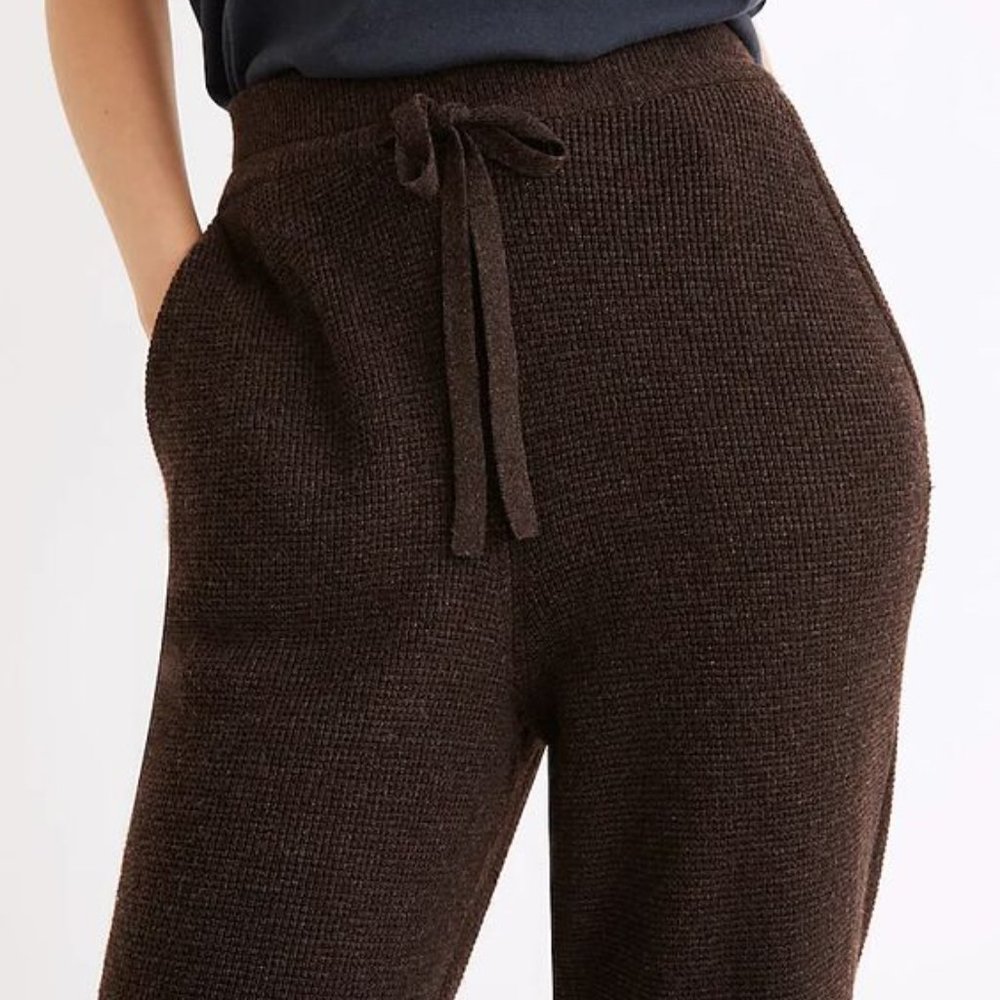Madewell Women's Asherton Waffle Sweater Pants in Heather Bark
